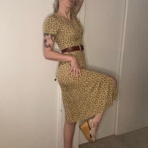 Motel Rocks Yellow Floral Midi Dress